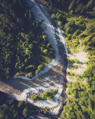 Delta river in middle of forest at poland.