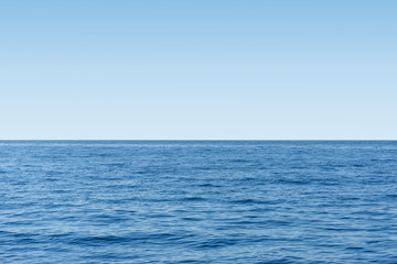 Fototapeta premium Blue sea view and clear sky horizon. Travel and environment concept.