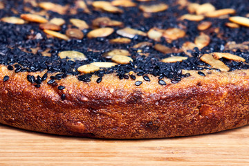 homemade baked bread with cereals and seeds