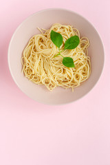 Homemade Spaghetti with tomato and basil sauce