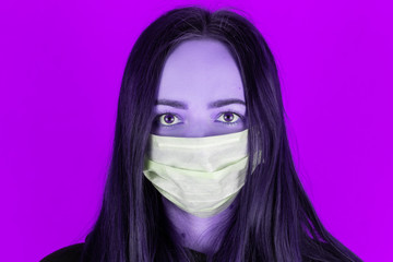 Girl in a medical mask. Coronavirus. Health protection