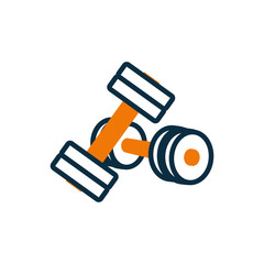 Weights half line half color style icon vector design