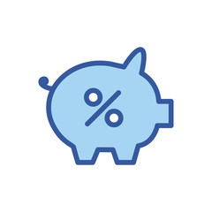 Isolated money piggy line and fill style icon vector design
