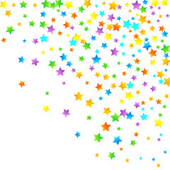Rainbow Festive Confetti. Carnival Star Falling.