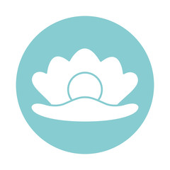 Isolated oyster block style icon vector design