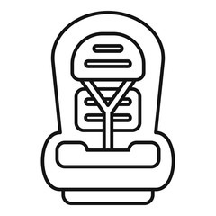 Family baby car seat icon. Outline family baby car seat vector icon for web design isolated on white background