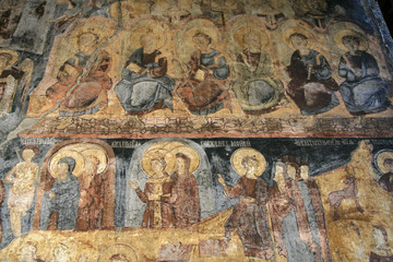 Frescoes in Annunciation monastery - one of Ovcar–Kablar Monasteries in Canyon of Western Morava River, Serbia