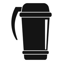 Coffee thermo cup icon. Simple illustration of coffee thermo cup vector icon for web design isolated on white background