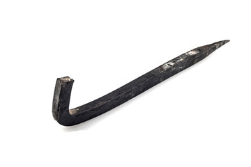 old rusty crutch on a white background