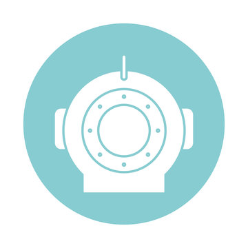 Isolated diver helmet block style icon vector design