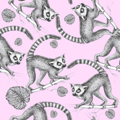 lemur pattern silhouette © Nadezda