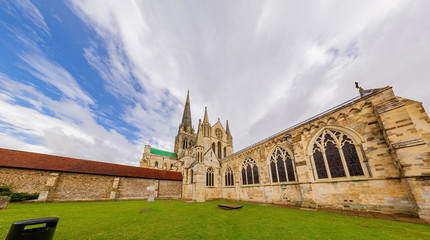 Obraz premium Sunny exterior view near Chichester Cathedral