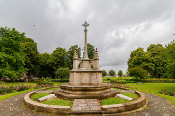 Obraz premium Cloudy view of the Litten Gardens in Chichester