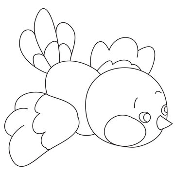 recommend clip art: bird flies spread its wings, outline drawing, isolated object on a white background,