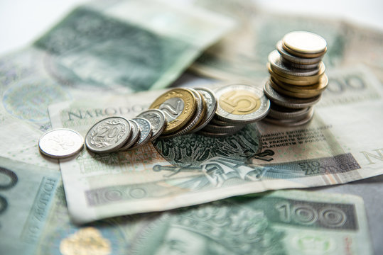 polish cash money currency 100 ank note coins 