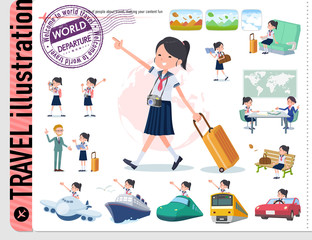 flat type school girl Sailor suit summer_travel