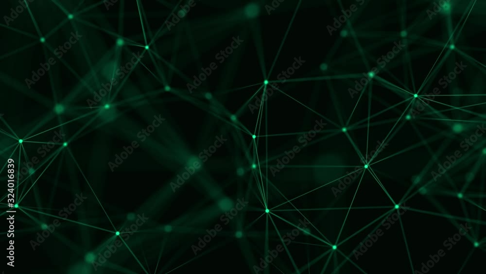 Aufkleber Abstract digital background. Big data visualization. Network connection structure. Science green background. 3d rendering. Seamless loop.
