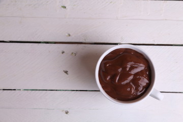 white cup of delicious chocolate
