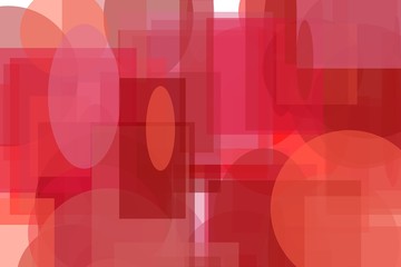 Abstract red circle and ellipses squares and rectangles illustration background