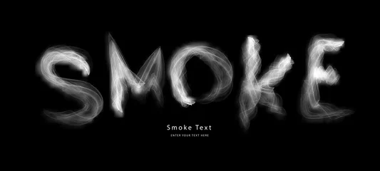 Zelfklevend Fotobehang Abstract smoke letter text art smoky pen brush effect. © Phoebe Yu