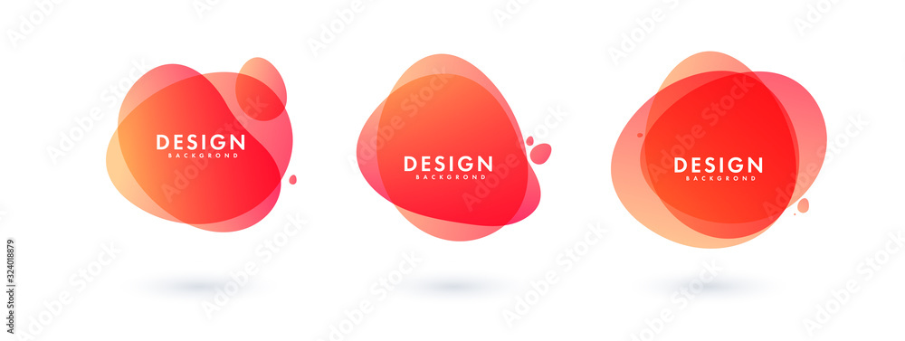 Poster set of abstract modern graphic elements. dynamical colored forms and line. gradient abstract banners