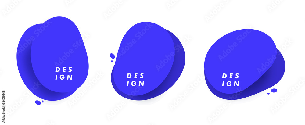 Poster modern abstract vector banner set. flat geometric liquid form with various colors. modern vector tem