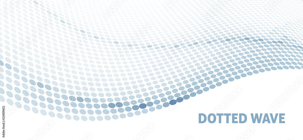 Poster Simple background with dotted wave. Vector graphics