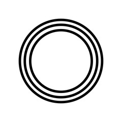 Concentric circles geometric element on white background