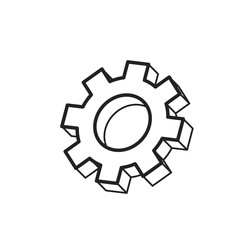 gear Icon vector. Simple flat symbol. Perfect Black pictogram illustration on white background.