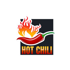 Hot Chilli logo food label or sticker. Concept for farmers market, organic food, natural product design.Vector illustration. Chili Pepper Spicy Restaurant Logo in White Isolated, Vector EPS 10