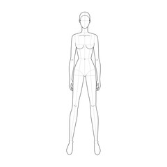 Fashion template of standing women. 
