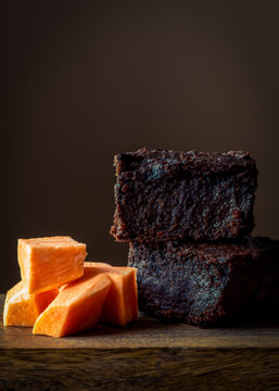 vegan plant based chocolate brownies made with sweet potato vertical