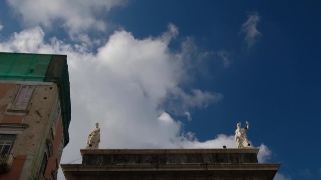 N&aacute;poles. Virtudes Cardinales. Bas&iacute;lica de San Francisco de Paula. Plaza del Pebiscito. Campania, Italia, Europa