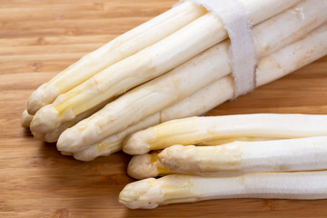 Fresh raw organic white asparagus vegetable ready to cook