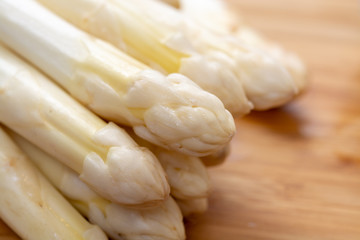 Fresh raw organic white asparagus vegetable ready to cook