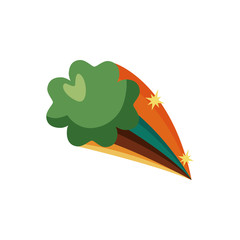 saint patricks day clover leaf with rainbow detaild style