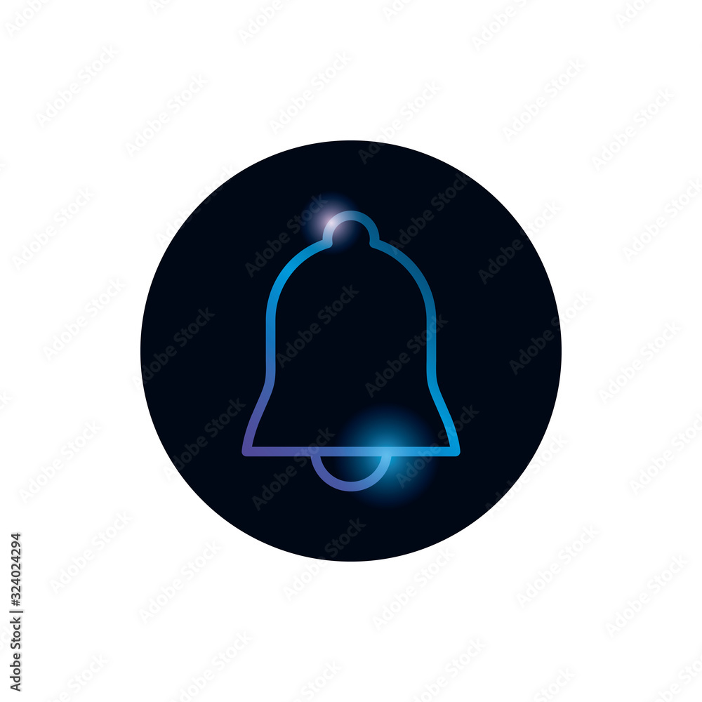 Poster isolated bell gradient style iconvector design