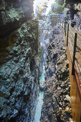 The “Breitachklamm“ is an imposing rock canyon in the Bavarian Alps near “Obersdorf“, Germany.