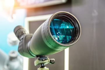 Digital night green vision scope. Monocular lens.