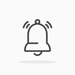 Bell icon in line style. Editable stroke.