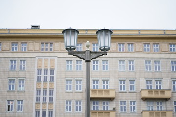 Low angle of a building in Karl Marx Allee, East Berlin, Germany 