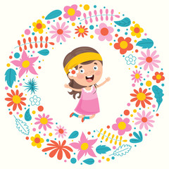 Concept Design With Colorful Flowers