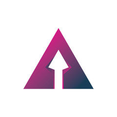 modern triangle color arrow line logo design