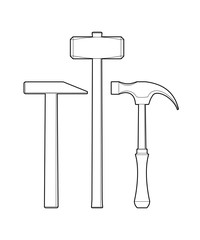 hammer set. Hand tool. sledgehammer and hammer.