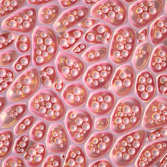 Abstract won with grid cells. 3d illustration, 3d rendering.