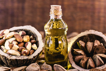 Brazil nut oil, Brazilian nut oil from the Amazon, used as a skin ingredient, beauty product, super healthy.