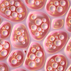 Abstract won with grid cells. 3d illustration, 3d rendering.