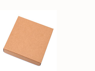  Isolated square cardboard box on a white background, gift box