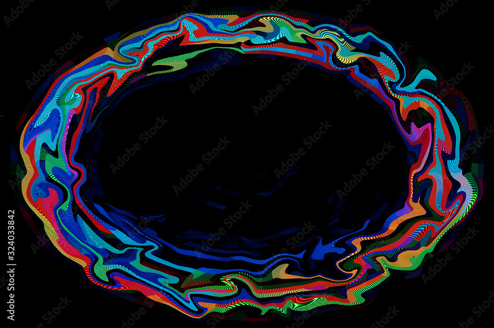 Poster abstract circle with digital pattern / abstract minimalistic background, circle with digital pattern