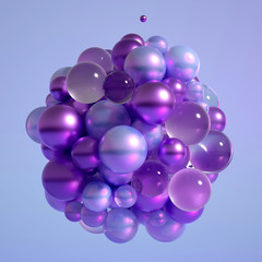 Abstract atom, ball, shape. 3d illustration, 3d rendering.